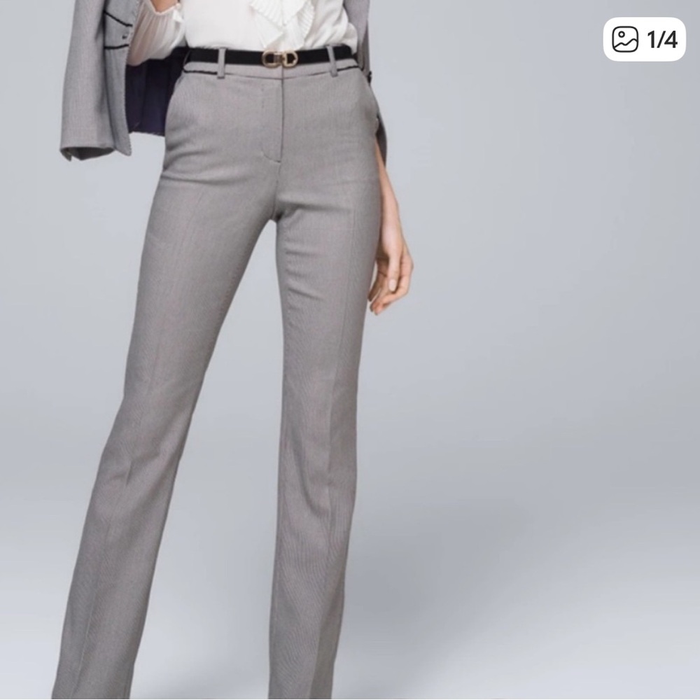 Comfort stretch bootcut Piped houndstooth pants